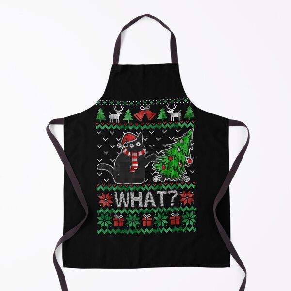 Item preview, Black Cat Pushing Christmas Tree designed and sold by Blonde Zaile.