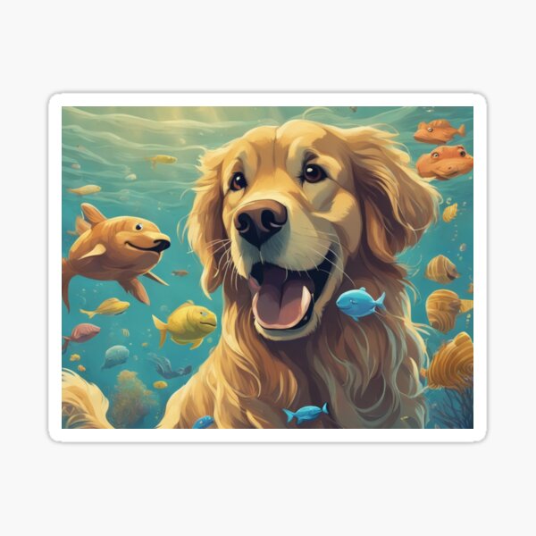 Labrador retriever swimming underwater #4 of series of 5 Sticker