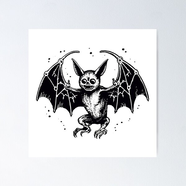 Black Bat Poster for Sale by deathxdesign | Redbubble Black Bat Poster for Sale by deathxdesign