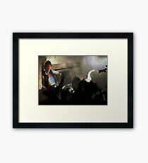 But seriously, he totally shot first. Framed Print
