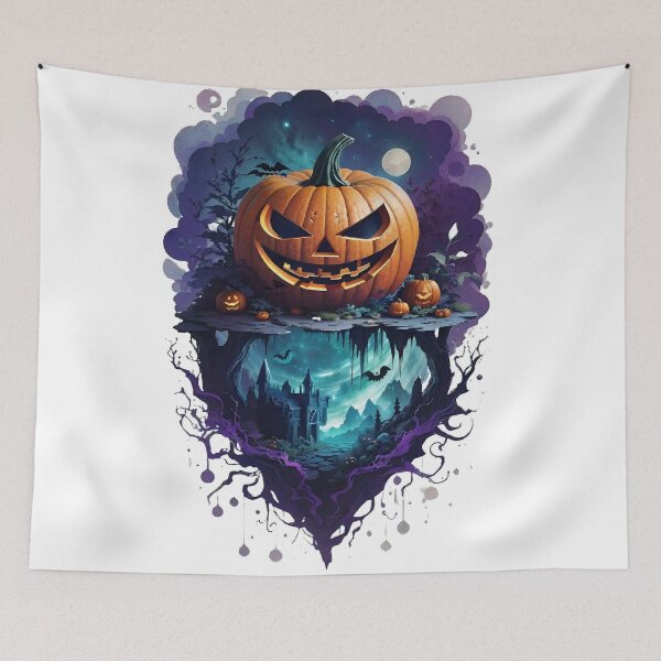Item preview, "Haunted Halloween Night - Spooky Mansion & Pumpkins T-Shirt designed and sold by T3goods.
