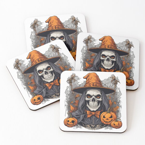 Item preview,  Halloween Witch Skeleton Skull Pumpkin - T-Shirt designed and sold by PrintyArts.