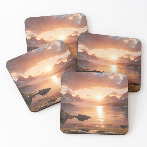 Item preview, Idyllic lake sunset designed and sold by yearningcycle.