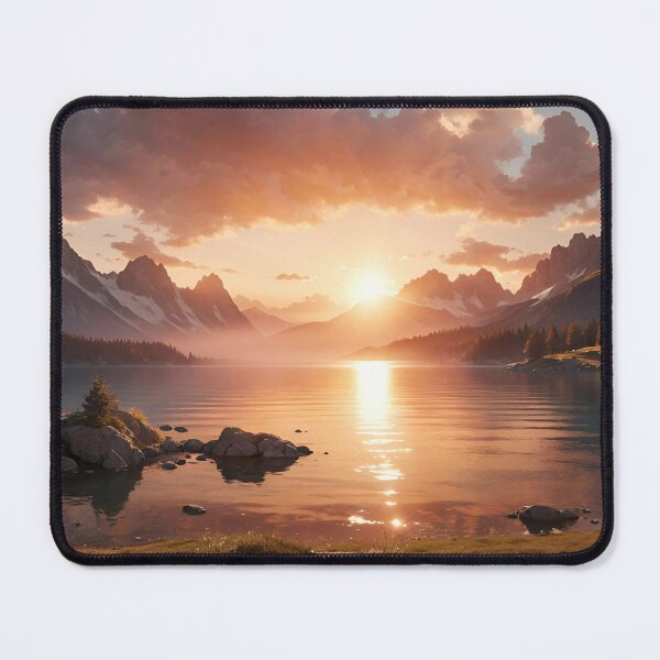Item preview, Idyllic lake sunset designed and sold by yearningcycle.