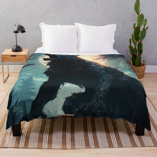 Item preview, Halloween with a Warewolf Howling at the Moon in a Dark Forest designed and sold by Zoomie-s.