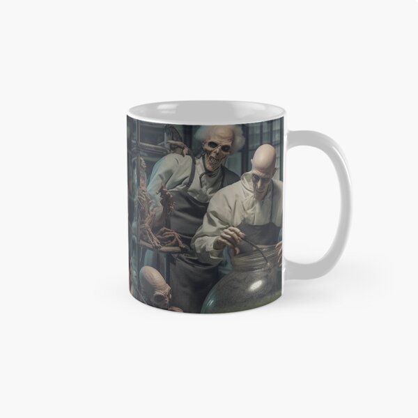 Item preview, Creepy halloween alchemy science lab run by creature art hybrid art skeletons horror dead designed and sold by Baba  Yaga's Cards.