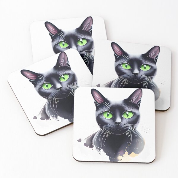 Item preview, black cat with green eyes Peeking Cat , Funny Cat peeking . peeking cat with green Eyes  ,Peeping Cat  Gift,  designed and sold by TheSaif.