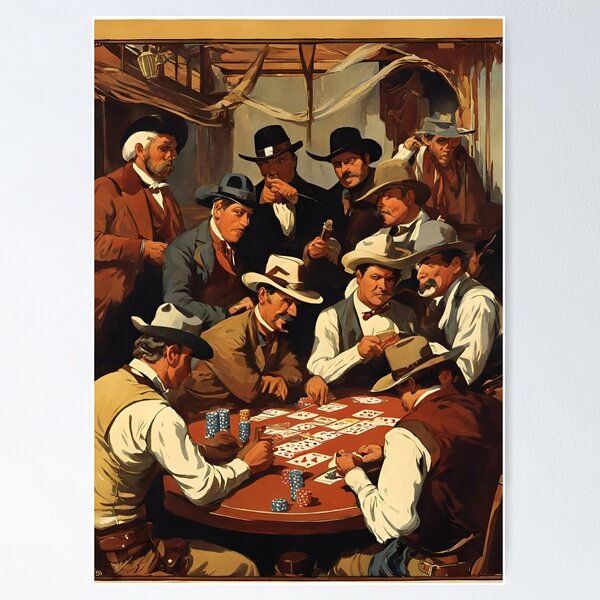 Vintage Old West Poker Game Poster Poster