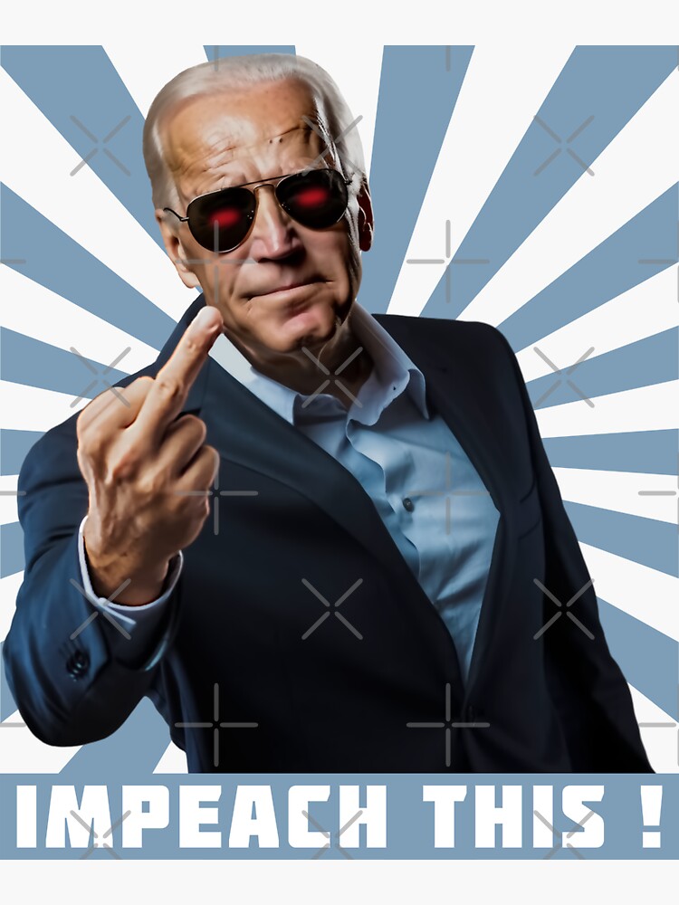 Thumbnail 3 of 3, Sticker, Impeach This! Dark Brandon Joe Biden Strikes Back designed and sold by EthosWear.