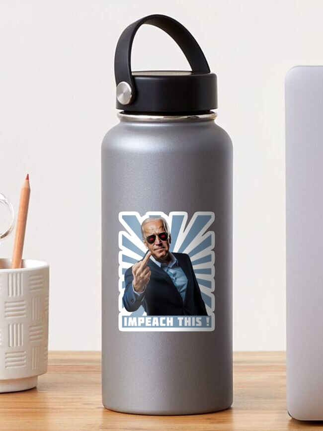 Thumbnail 1 of 3, Sticker, Impeach This! Dark Brandon Joe Biden Strikes Back designed and sold by EthosWear.