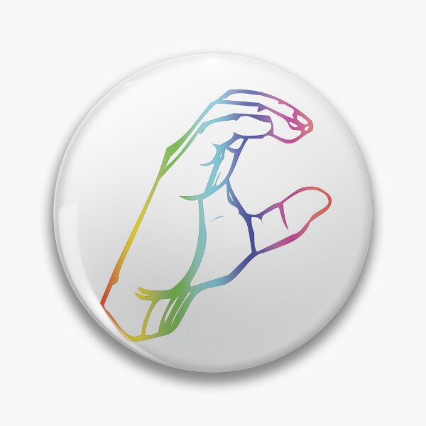Item preview, "C" Lenguaje de señas americano ASL Arco iris designed and sold by meganohm.