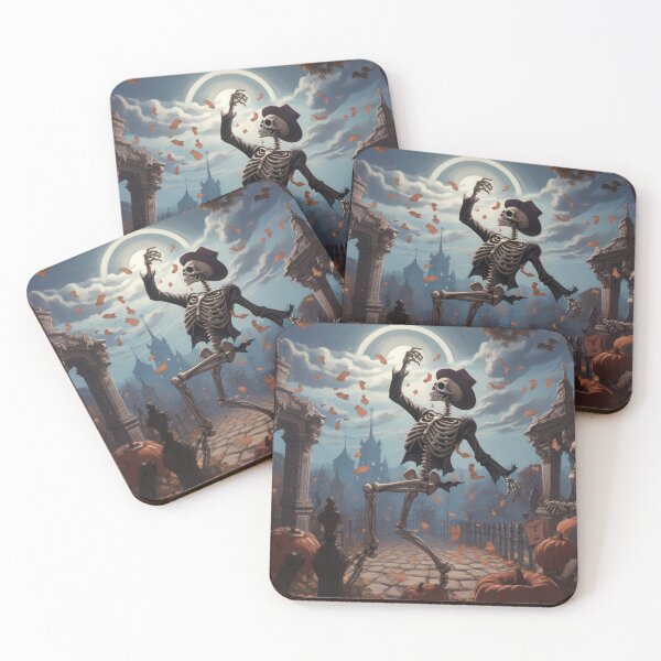 Item preview, Halloween with a Skeleton Dancing in a Graveyard designed and sold by Zoomie-s.