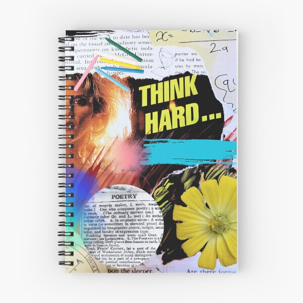 Item preview, Think Hard Collage designed and sold by Swooncake Press.