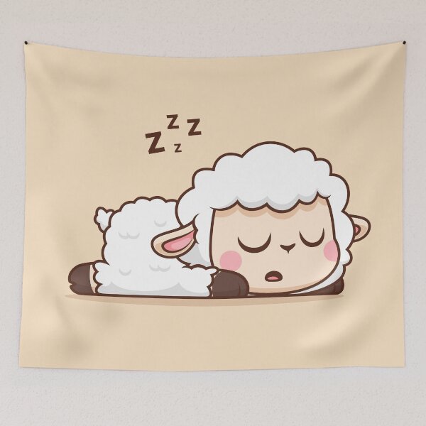 Item preview, Peaceful Slumber: Cute Sheep Sleeping Cartoon Vector Icon designed and sold by hjian8219.