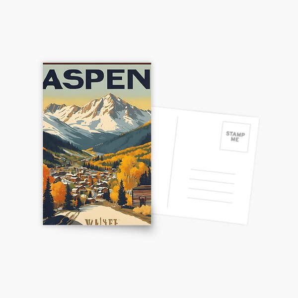 Vintage Aspen CO Poster Postcard
