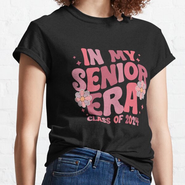 Preppy Varsity Pink Senior Graduation V-Neck T-Shirt