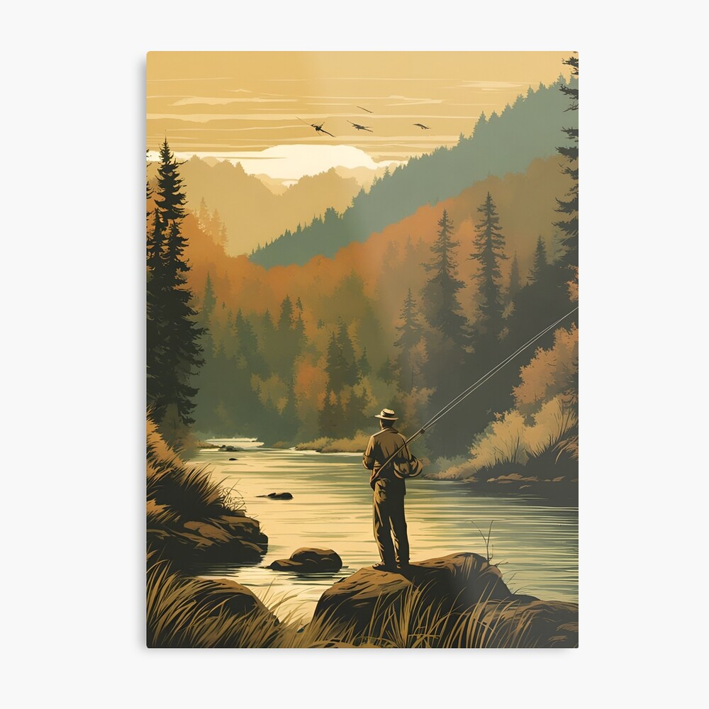 Vintage Fly Fishing Poster Poster for Sale by galactify