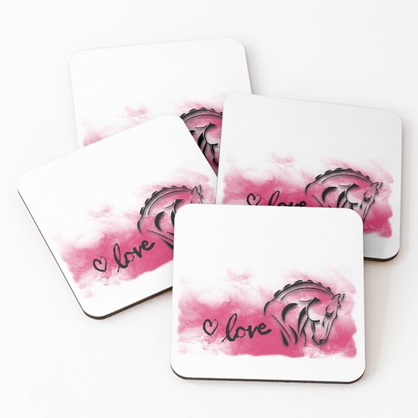 Item preview, Dressage Horse Graphic Head Shot Love Pink Swirl Watercolor designed and sold by JimNEmDesigns.