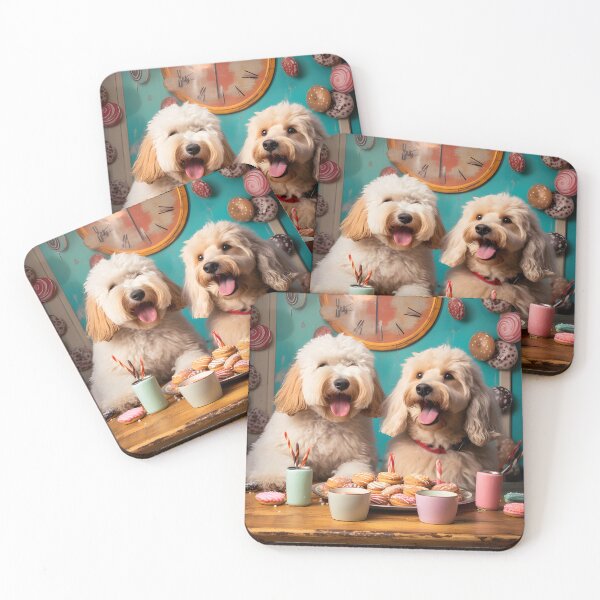 Item preview, Vintage Goldendoodle - Dogs Eating Donuts designed and sold by danielvec.