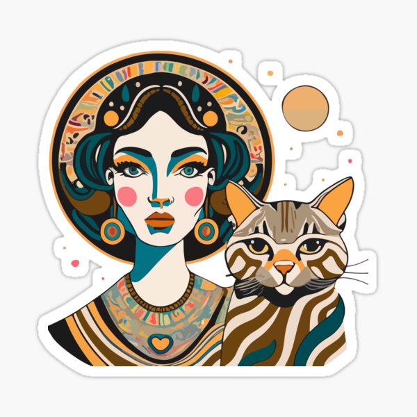 Item preview, Woman in the style of Gustav Klimt designed and sold by CatCoconut-Art.