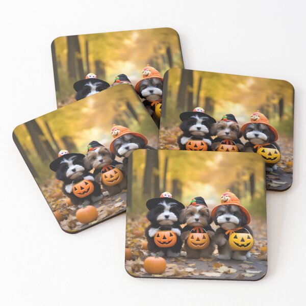 Item preview, Cute Puppies Trick-or-Treating on Halloween designed and sold by danielvec.