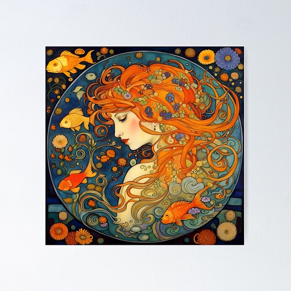Item preview, Woman Of The Waters Art Nouveau designed and sold by Glimmersmith.