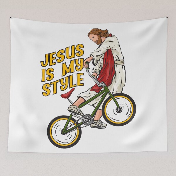 Item preview, Christ on a bicycle - BMX Jesus designed and sold by ChristlikeMerch.