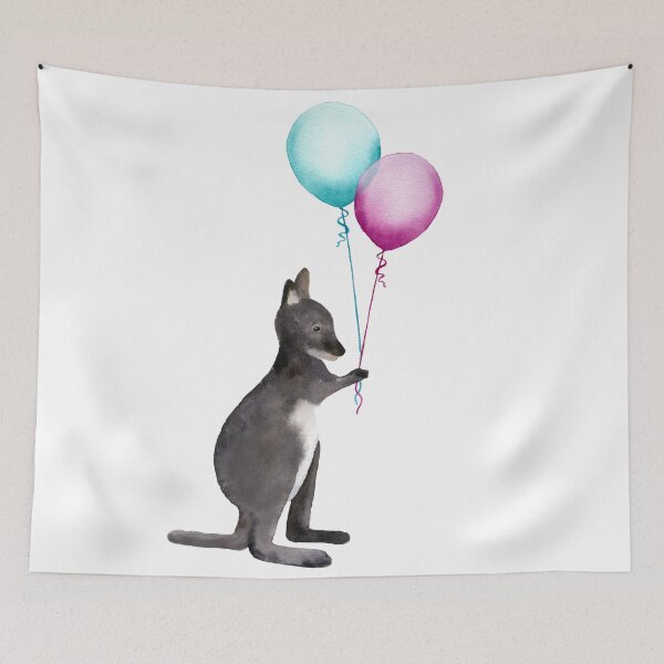Item preview, Wallaby With Balloons designed and sold by coraeklund.