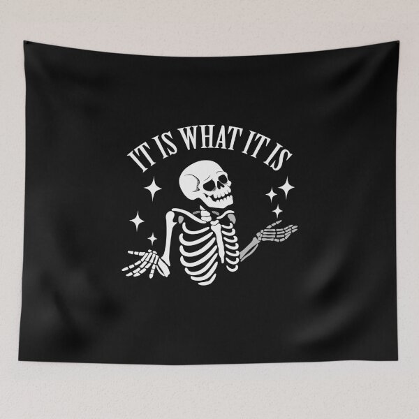 Item preview, It Is What It Is ~ Black And White ~ Shrugging Skeleton designed and sold by DigitalMagician.