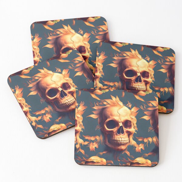 Item preview, Skull and Leaf Pattern designed and sold by Indie-Chille.