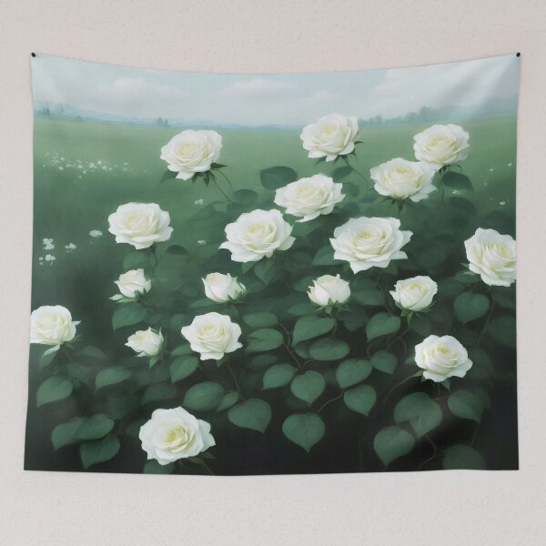 Item preview, Bush of White Roses Painting designed and sold by celartinspire.