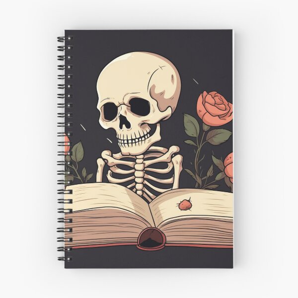 Item preview, Skeleton Aesthetic Reading Book Rose Cute Art designed and sold by redstar19.
