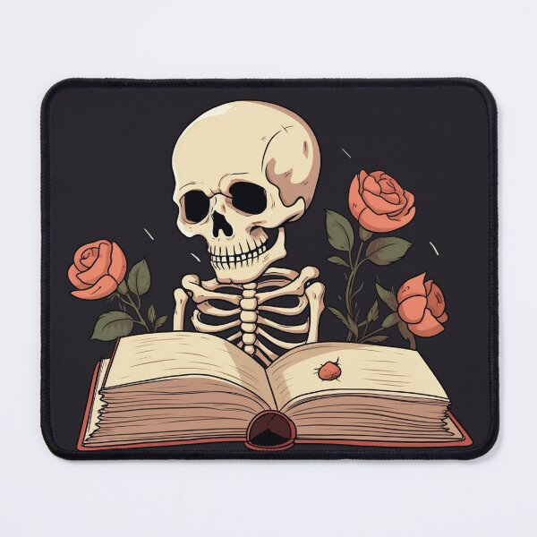 Item preview, Skeleton Aesthetic Reading Book Rose Cute Art designed and sold by redstar19.