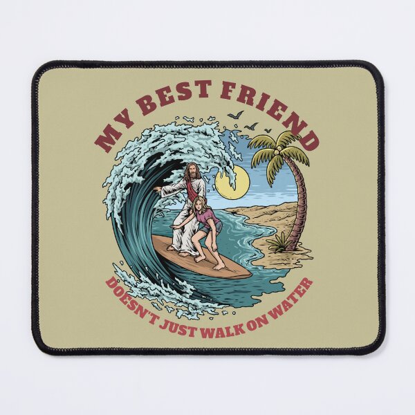 Item preview, Jesus And Woman Surfing designed and sold by ChristlikeMerch.