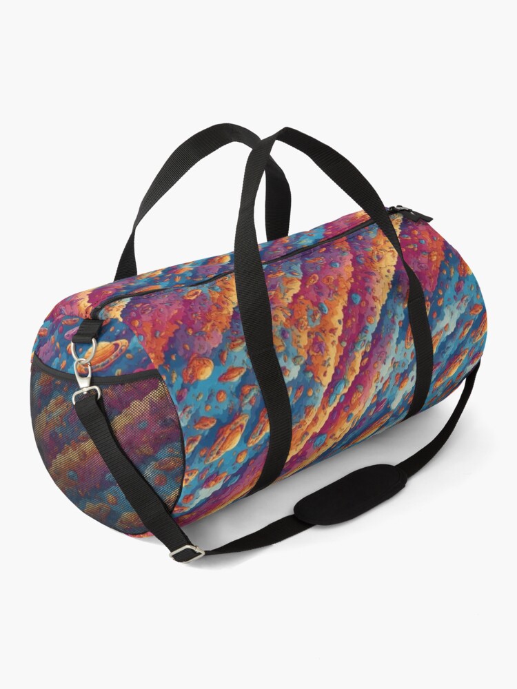 Thumbnail 2 of 3, Duffle Bag, Colorful Cartoon Flying Saucers designed and sold by DJALCHEMY.