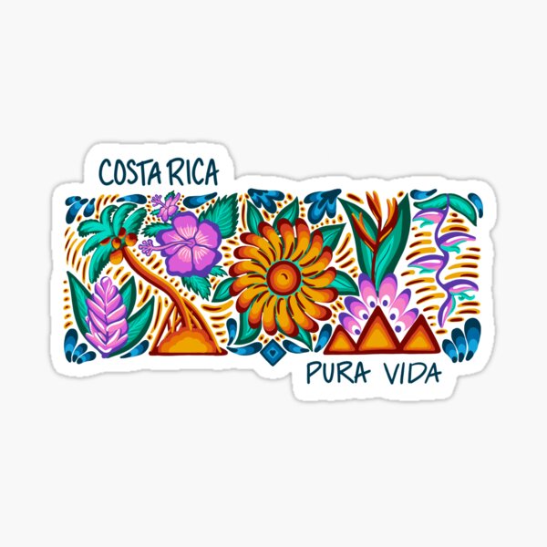 Costa Rica Flowers, Pura Vida Sticker