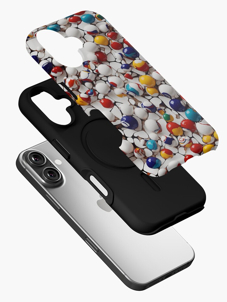 Thumbnail 2 of 4, iPhone Case, Spheres covered in white and colored paint designed and sold by DJALCHEMY.