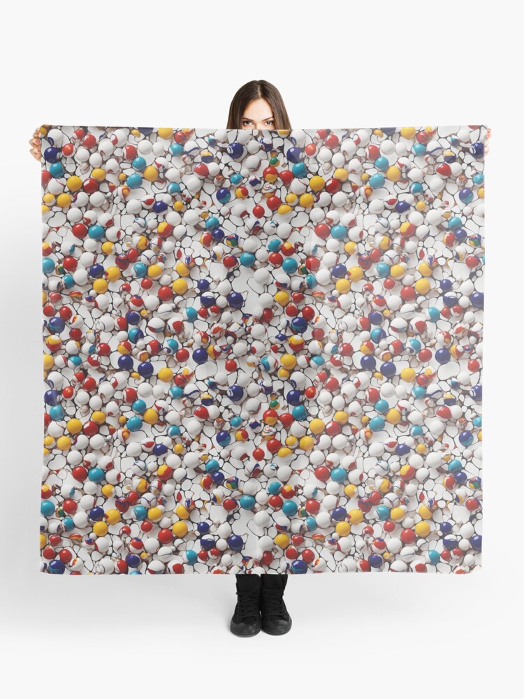 Thumbnail 1 of 3, Scarf, Spheres covered in white and colored paint designed and sold by DJALCHEMY.