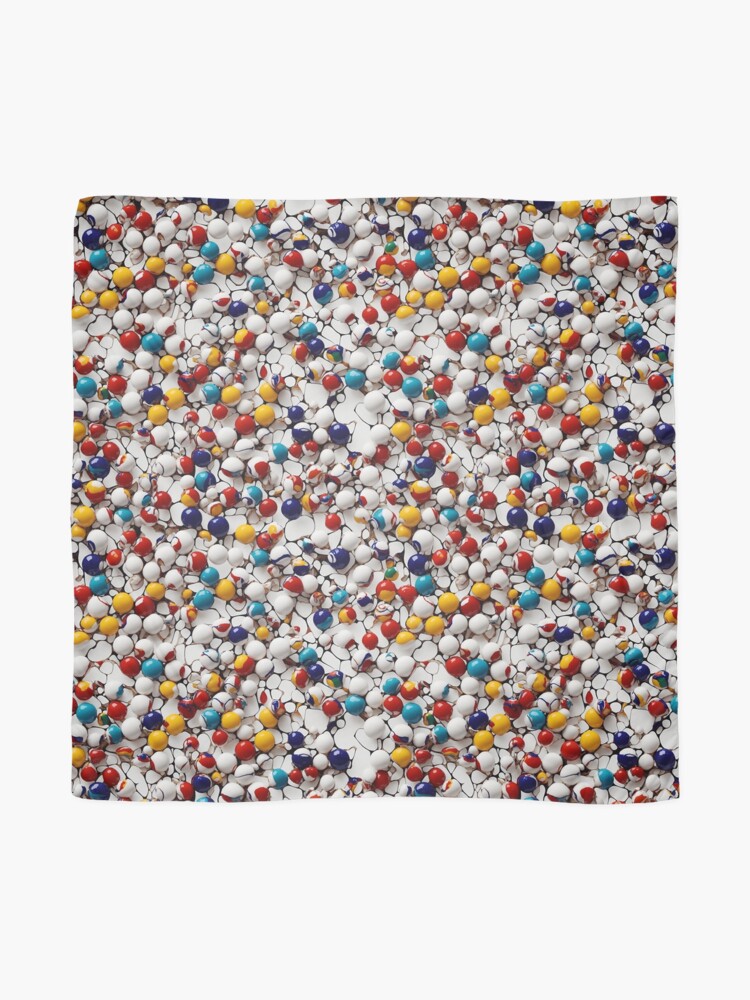Thumbnail 2 of 3, Scarf, Spheres covered in white and colored paint designed and sold by DJALCHEMY.