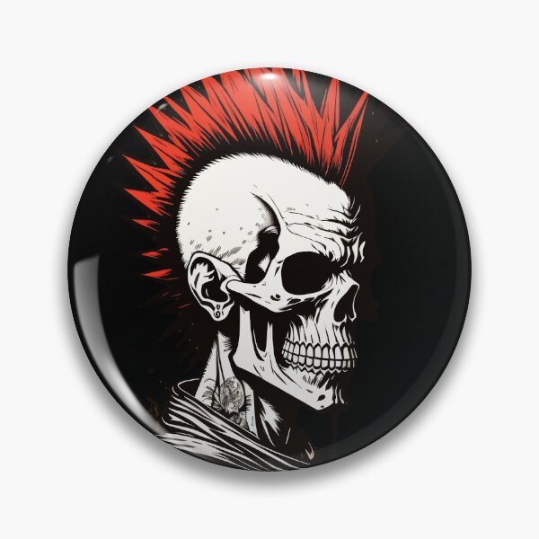 Item preview, Cráneo mohawk de pelo rojo designed and sold by deathanarchy.
