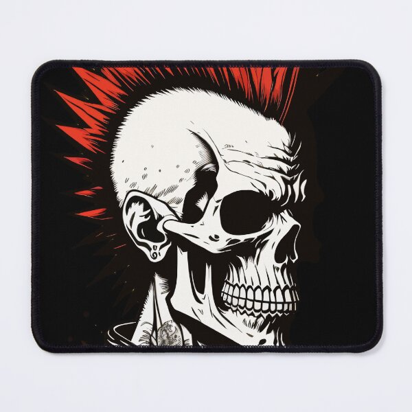 Item preview, Red haired mohawk skull designed and sold by deathanarchy.