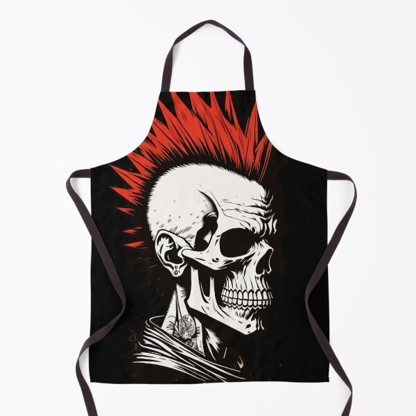Item preview, Red haired mohawk skull designed and sold by deathanarchy.
