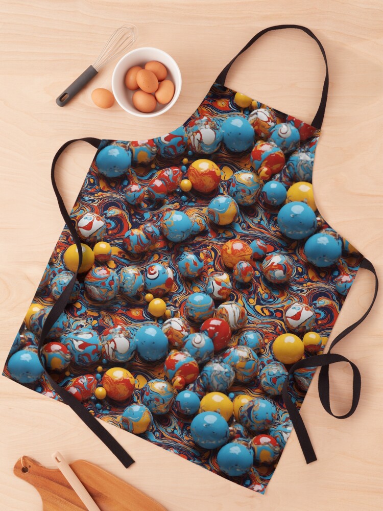 Thumbnail 1 of 6, Apron, Marbles Covered in Paint designed and sold by DJALCHEMY.