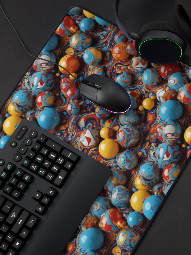 Thumbnail 4 of 5, Mouse Pad, Marbles Covered in Paint designed and sold by DJALCHEMY.