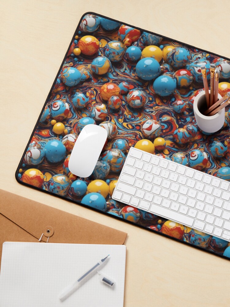 Thumbnail 3 of 5, Mouse Pad, Marbles Covered in Paint designed and sold by DJALCHEMY.