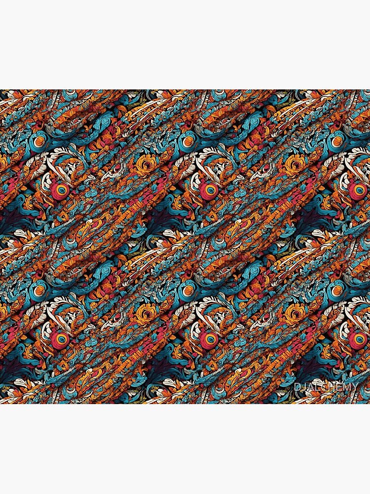 Thumbnail 6 of 6, Throw Blanket, Blue, Orange, and Pink Abstract Dreams designed and sold by DJALCHEMY.