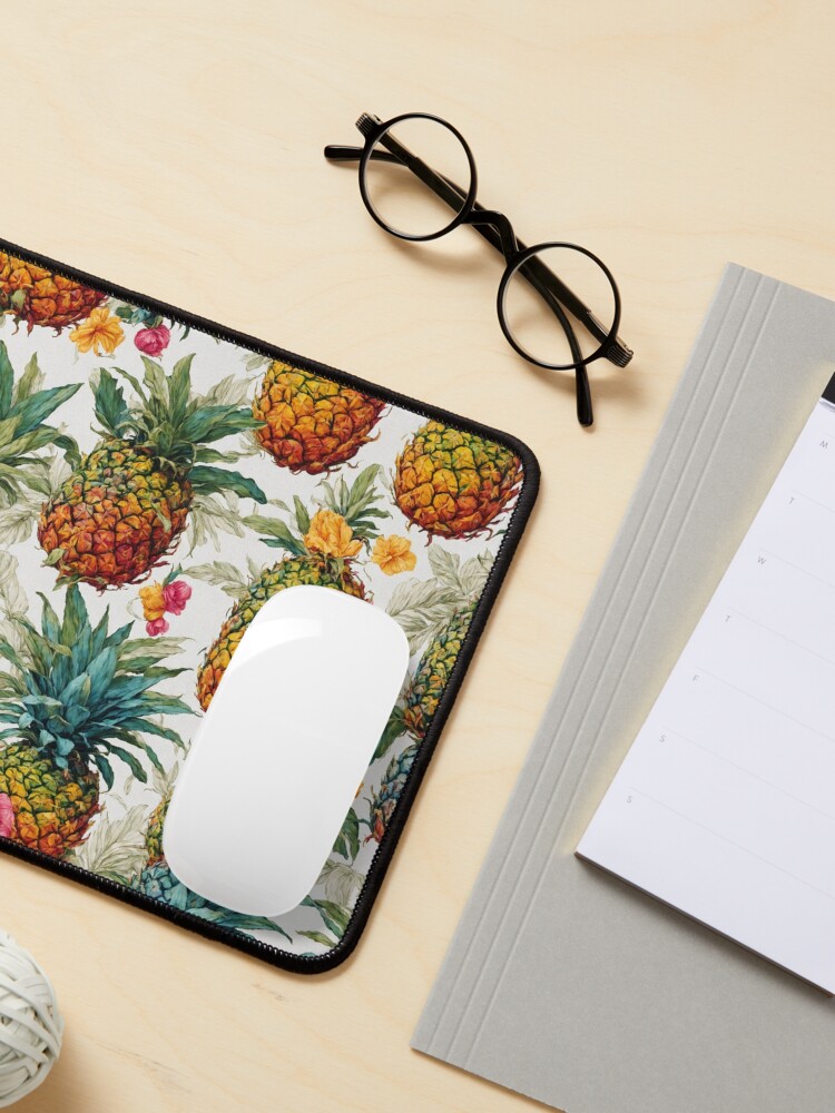 Thumbnail 3 of 5, Mouse Pad, Pineapples and Flowers pattern designed and sold by DJALCHEMY.