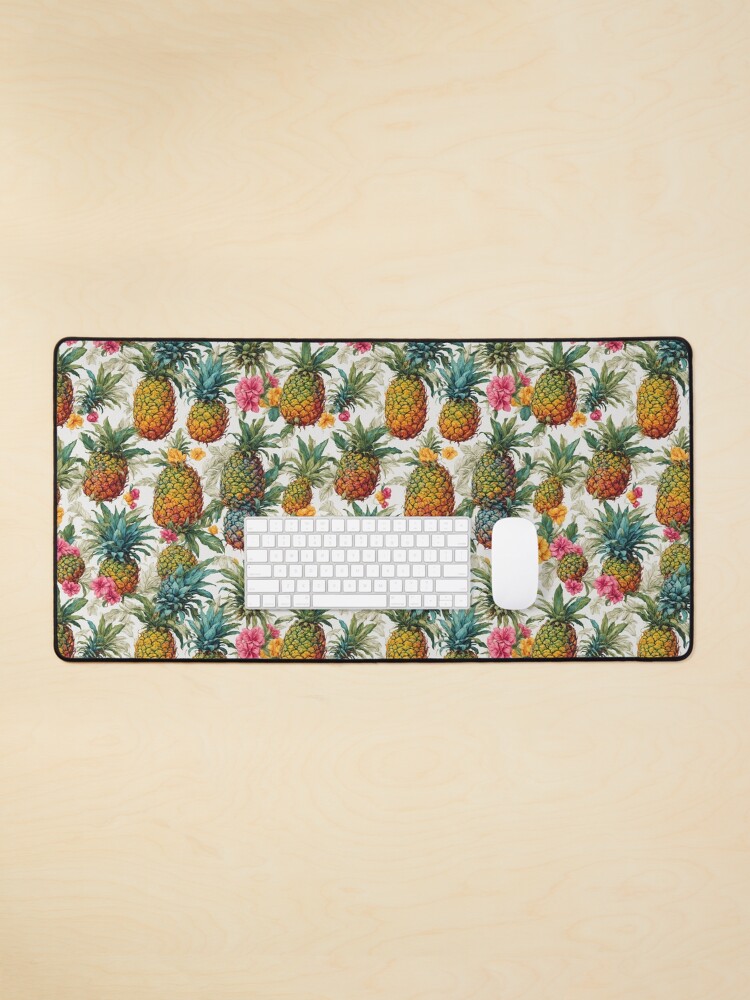 Thumbnail 1 of 5, Mouse Pad, Pineapples and Flowers pattern designed and sold by DJALCHEMY.