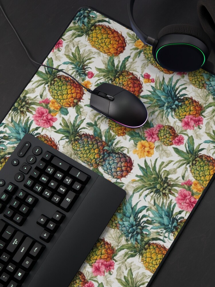 Thumbnail 4 of 5, Mouse Pad, Pineapples and Flowers pattern designed and sold by DJALCHEMY.