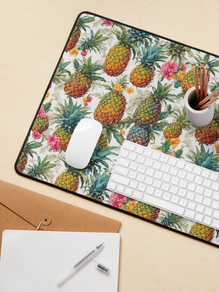 Thumbnail 3 of 5, Mouse Pad, Pineapples and Flowers pattern designed and sold by DJALCHEMY.